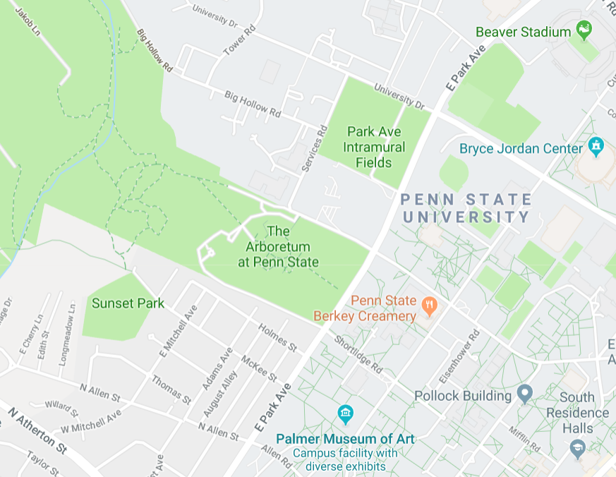 Penn State Arboretum Map Penn State Arboretum – Juniata Valley Audubon Society