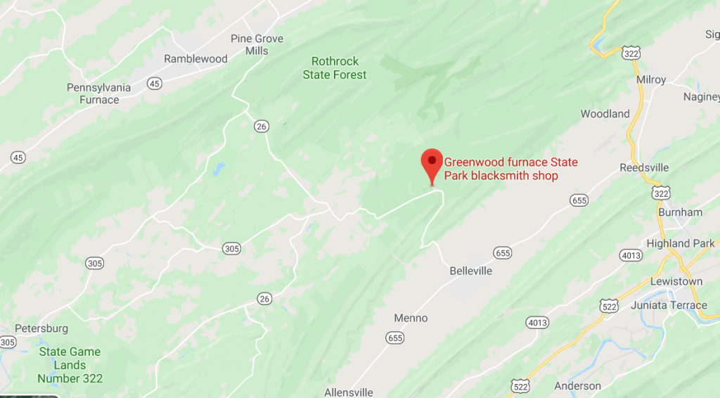 map to Greenwood Furnace State Park