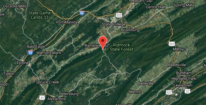 map to Tussey Mountain Hawkwatch