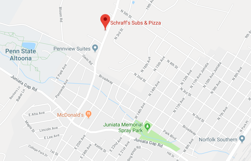 map showing the location of Schraff's
