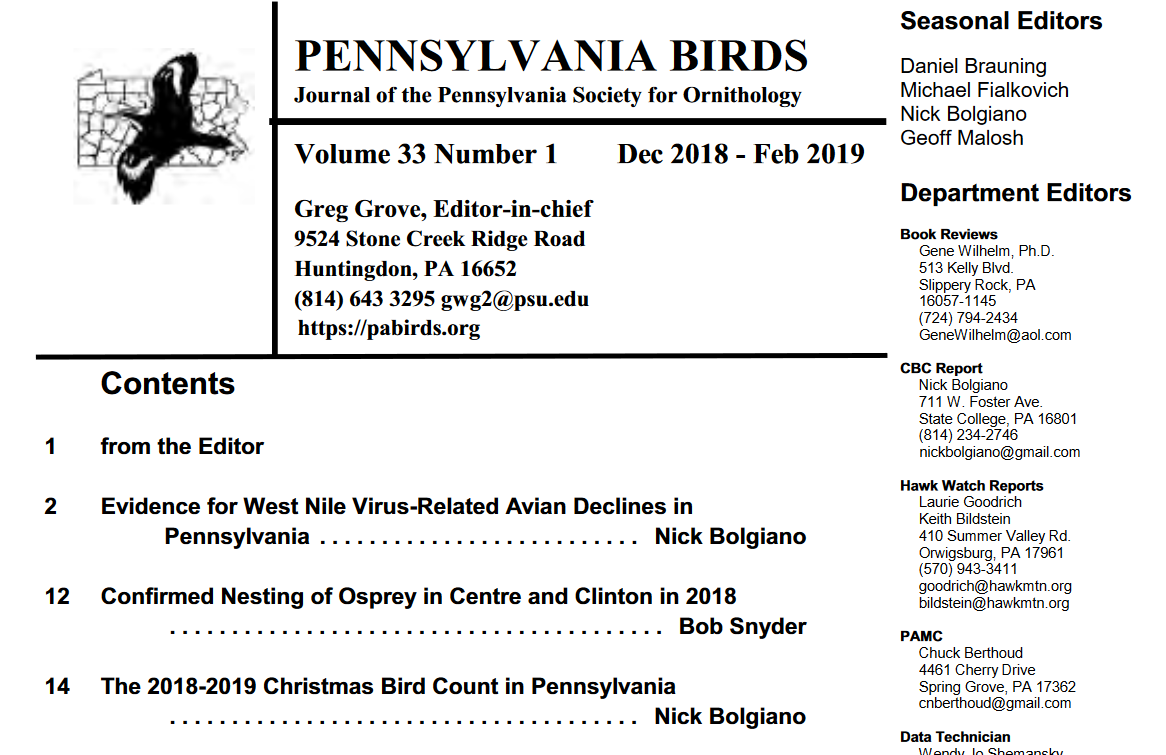 Nick Bolgiano: Evidence for West Nile-Related Avian Declines