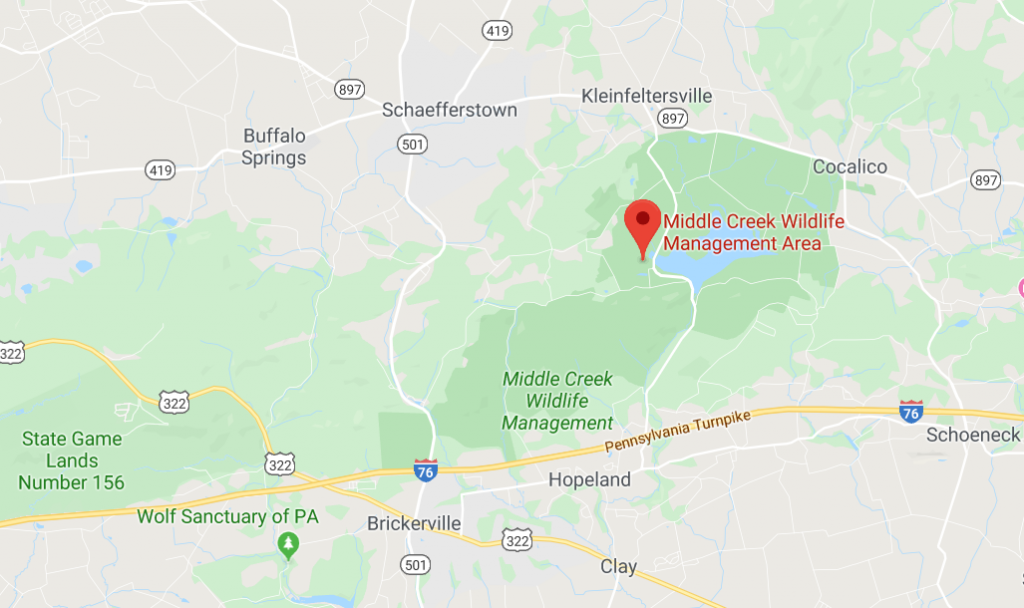 map to MIddle Creek Wildlife Management Area